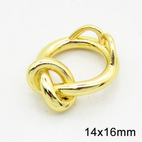 Brass Pendants,Ring,Long-lasting plated,Gold,14x16mm,Hole:2x4mm,about 1.89g/pc,5 pcs/package,XFPC02550aahm-G030