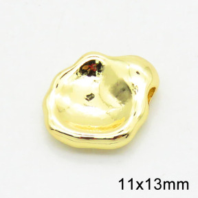 Brass Pendants,Irregular,Long-lasting plated,Gold,11x13mm,Hole:1.5x2mm,about 1.41g/pc,5 pcs/package,XFPC02556aahm-G030