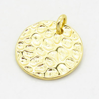 Brass Pendants,Round,Long-lasting plated,Gold,1x16mm,Hole:3mm,about 1.37g/pc,5 pcs/package,XFPC02562aahm-G030