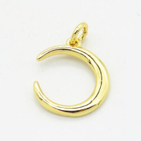 Brass Pendants,Moon,Long-lasting plated,Gold,14mm,Hole:3mm,about 0.70g/pc,5 pcs/package,XFPC02564aahm-G030