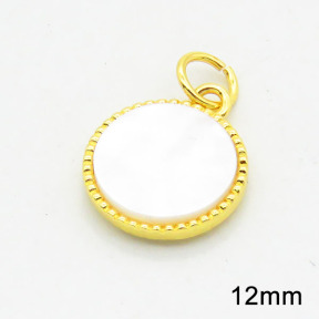 Brass Shell Pendants,Grade A,High quality handmade polishing,Round,Random mixed color,2.5x12mm,Hole:4mm,about 1.21g/pc,5 pcs/package,XFPC02592bvlm-G030