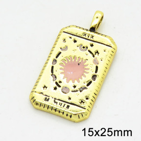 Brass Enamel Pendants,Rectangle,Long-lasting plated,Gold,3x15x25mm,Hole:2x4mm,about 4.53g/pc,5 pcs/package,XFPC02621bblk-G030