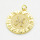 Brass Cubic Zirconia Pendants,Round,Pisces,Long-lasting plated,Gold,21mm,Hole:4mm,about 3.85g/pc,5 pcs/package,XFPC02661aaik-G030