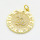Brass Cubic Zirconia Pendants,Round,Capricorn,Long-lasting plated,Gold,21mm,Hole:4mm,about 3.33g/pc,5 pcs/package,XFPC02667aaik-G030