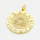 Brass Cubic Zirconia Pendants,Round,Libra,Long-lasting plated,Gold,21mm,Hole:4mm,about 3.38g/pc,5 pcs/package,XFPC02671aaik-G030