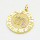 Brass Cubic Zirconia Pendants,Round,Scorpio,Long-lasting plated,Gold,21mm,Hole:4mm,about 3.55g/pc,5 pcs/package,XFPC02673aaik-G030