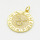 Brass Cubic Zirconia Pendants,Round,Aries,Long-lasting plated,Gold,21mm,Hole:4mm,about 3.48g/pc,5 pcs/package,XFPC02675aaik-G030