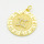 Brass Cubic Zirconia Pendants,Round,Gemini,Long-lasting plated,Gold,21mm,Hole:4mm,about 3.37g/pc,5 pcs/package,XFPC02677aaik-G030