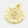 Brass Cubic Zirconia Pendants,Round,Leo,Long-lasting plated,Gold,21mm,Hole:4mm,about 3.28g/pc,5 pcs/package,XFPC02679aaik-G030