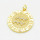 Brass Cubic Zirconia Pendants,Round,Aquarius,Long-lasting plated,Gold,21mm,Hole:4mm,about 3.32g/pc,5 pcs/package,XFPC02681aaik-G030