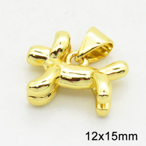 Brass Pendants,Dog,Long-lasting plated,Gold,12x15mm,Hole:3x5mm,about 2.08g/pc,5 pcs/package,XFPC02713vaia-G030