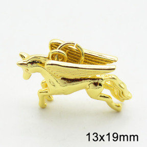 Brass Pendants,Horse,Long-lasting plated,Gold,13x19mm,Hole:4mm,about 2.17g/pc,5 pcs/package,XFPC02717vaia-G030