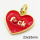 Brass Cubic Zirconia Enamel Pendants,Heart,Long-lasting plated,Gold,23x25mm,Hole:6mm,about 4.74g/pc,5 pcs/package,XFPC02723aakp-G030