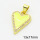 Brass Cubic Zirconia Enamel Pendants,Heart,Long-lasting plated,Gold,13x17mm,Hole:3x5mm,about 1.33g/pc,5 pcs/package,XFPC02736aaik-G030