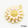 Brass Enamel Pendants,Daisy,Long-lasting plated,Gold,17mm,Hole:2mm,about 3.08g/pc,5 pcs/package,XFPC02789avja-G030