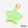 Brass Enamel Pendants,Star,Long-lasting plated,Gold,18mm,Hole:4mm,about 1.93g/pc,5 pcs/package,XFPC02791aahn-G030