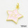 Brass Enamel Pendants,Star,Long-lasting plated,Gold,18mm,Hole:4mm,about 1.93g/pc,5 pcs/package,XFPC02799aahn-G030