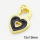 Brass Enamel Pendants,Heart Lock,Long-lasting plated,Gold,12x19mm,Hole:4mm,about 1.30g/pc,5 pcs/package,XFPC02805aahn-G030