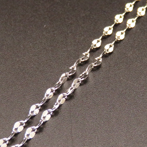 304 Stainless Steel Chains,Soldered Cable Chains,Dapped Chains,Decorative Chains,With Falt Oval Connector,True Color,2.5mm,about 350g/package,100 m/package,XMC00237iljb-389