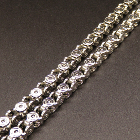 304 Stainless Steel Chains,5.0 Link Chains,Unwelded,True Color,5mm,about 442g/package,5 m/package,XMC00249bnib-389