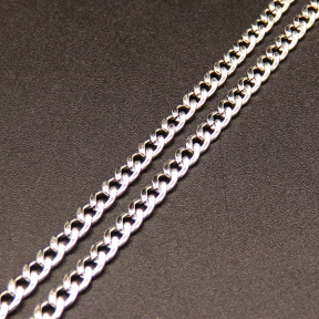 304 Stainless Steel Chains,08 Twisted Curb Chain,True Color,3mm,about 351g/package,25 m/package,XMC00264alia-389