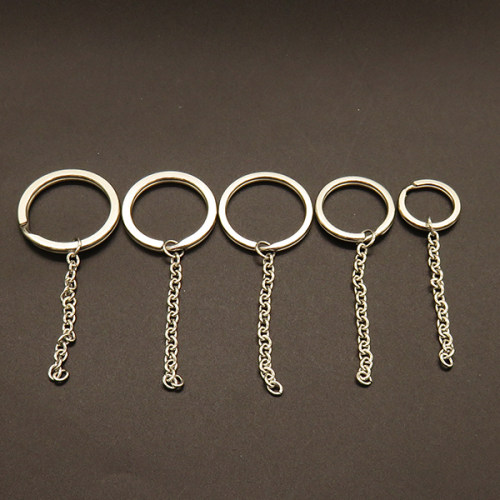 304 Stainless Steel Keychain Clasps Findings,Split Key Rings,with Chains,True color,32x3+55mm,Hole:26mm,about 7.59g/pc,50 pcs/package,XFC00066aaha-611