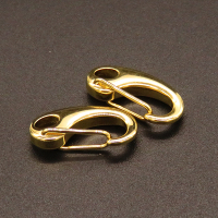 304 Stainless Steel Keychain Clasps Findings,Push Gate Snap Clasp,Vacuum plating Gold,21x10mm,Hole:3x4mm,about 2.6g/pc,10 pcs/package,XFCL00668aajl-611