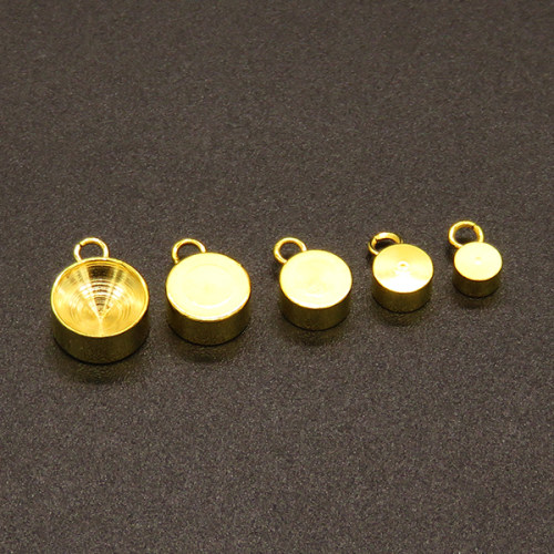 304 Stainless Steel Pendant Rhinestone Settings,Flat Round,Vacuum plating Gold,8mm,Hole:1.5mm,about 1g/pc,100 pcs/package,XFCS00024vabob-611
