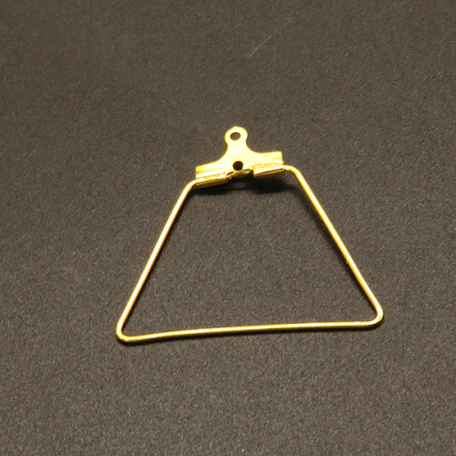 304 Stainless Steel Hoop Earring Findings,Wire Pendants,Trapezoid,Vacuum plating Gold,26x28mm,Hole:1.2mm,about 0.35g/pc,100 pcs/package,XFE00172vabob-611