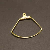 304 Stainless Steel Hoop Earring Findings,Wire Pendants,Sector,Vacuum plating Gold,27x27mm,Hole:1.2mm,about 0.35g/pc,100 pcs/package,XFE00176vabob-611