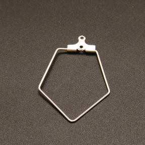 304 Stainless Steel Hoop Earring Findings,Wire Pendants,Rhombus,True color,36x21mm,Hole:1mm,about 0.25g/pc,100 pcs/package,XFE00182vablb-611