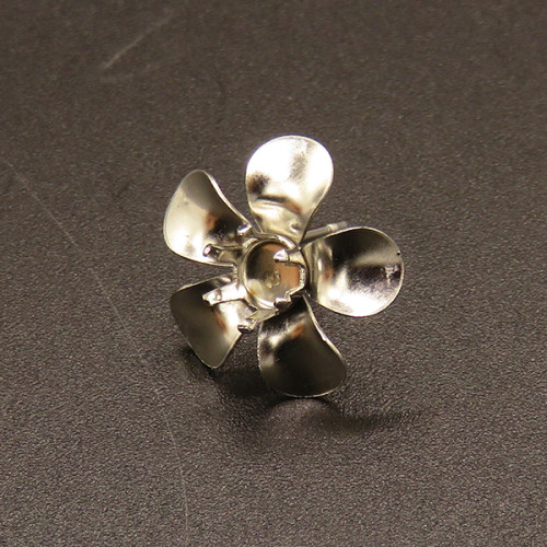 304 Stainless Steel Stud Earring Findings,Flower,True color,15mm,about 0.48g/pc,100 pcs/package,XFE00201vabkb-611