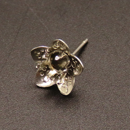 304 Stainless Steel Stud Earring Findings,Flower,True color,11mm,about 0.35g/pc,100 pcs/package,XFE00210vabkb-611