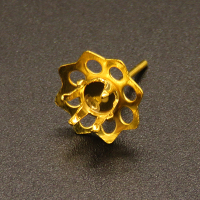 304 Stainless Steel Stud Earring Findings,Flower,Vacuum plating Gold,10mm,about 0.3g/pc,100 pcs/package,XFE00212vabnb-611