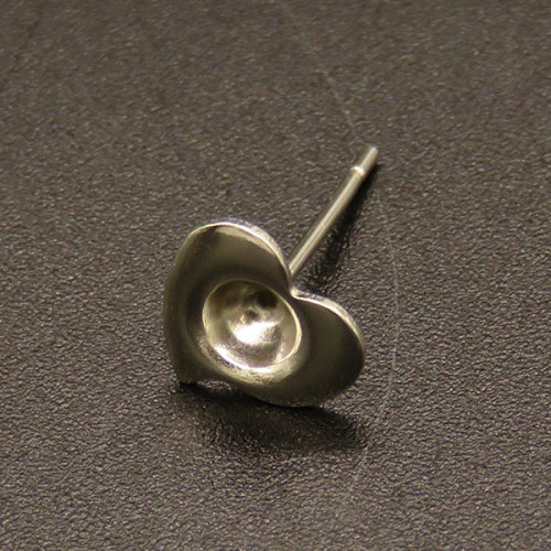 304 Stainless Steel Stud Earring Findings,Heart,True color,7x7.5mm,about 0.2g/pc,100 pcs/package,XFE00240vabib-611