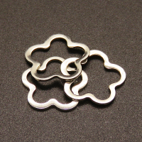 304 Stainless Steel Linking Rings,Flower,True color,14.5x14.5mm,Hole:12mm,about 0.3g/pc,100 pcs/package,XFFO00541vabib-611