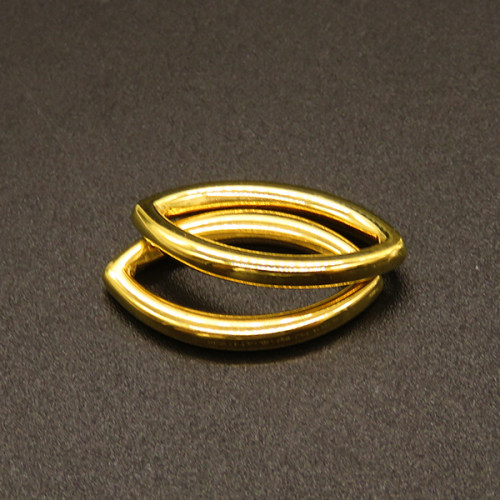 304 Stainless Steel Linking Rings,Horse Eye,Vacuum plating Gold,21x12mm,Hole:16x7mm,about 1.4g/pc,50 pcs/package,XFFO00559aahl-611