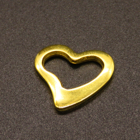 304 Stainless Steel Linking Rings,Heart,Vacuum plating Gold,14.5x15mm,Hole:11x6mm,about 1g/pc,100 pcs/package,XFFO00575vabkl-611