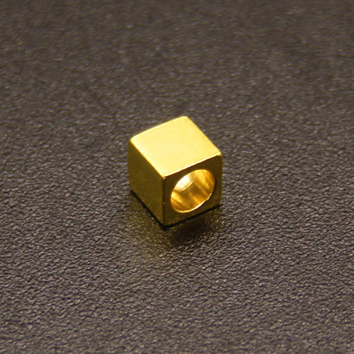 304 Stainless Steel Stainless Steel Beads,Cube Spacer Beads,Vacuum plating Gold,3x3mm,Hole:1.5mm,about 0.12g/pc,100 pcs/package,XFFO00597vabji-611