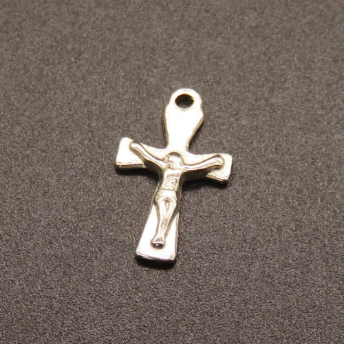 304 Stainless Steel Pendants,for Easter,Crucifix Cross,True color,17x10mm,Hole:1.2mm,about 0.49g/pc,50 pcs/package,XFPC02063vabob-611