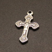 304 Stainless Steel Pendants,for Easter,Crucifix Cross,True color,25x15mm,Hole:1.5mm,about 1.5g/pc,50 pcs/package,XFPC02099aahl-611