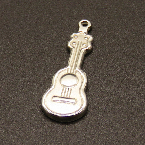 304 Stainless Steel Pendants,Guitar,True color,25x10mm,Hole:1mm,about 1.9g/pc,50 pcs/package,XFPC02103aahl-611