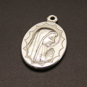 304 Stainless Steel Pendants,Oval with Virgin Mary,True color,34x25mm,Hole:2.5mm,about 13.4g/pc,50 pcs/package,XFPC02119aaho-611