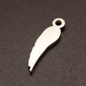 304 Stainless Steel Pendants,Wing,True color,22x6mm,Hole:2mm,about 1.3g/pc,50 pcs/package,XFPC02121aahi-611