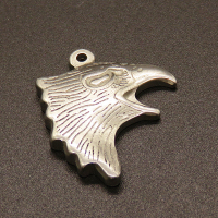 304 Stainless Steel Pendants,Eagle Head,True color,26x24mm,Hole:1.5mm,about 7.9g/pc,50 pcs/package,XFPC02123aahl-611