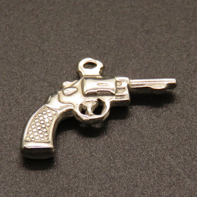 304 Stainless Steel Pendants,Gun,True color,32x19mm,Hole:1.5mm,about 4.9g/pc,50 pcs/package,XFPC02127aaho-611