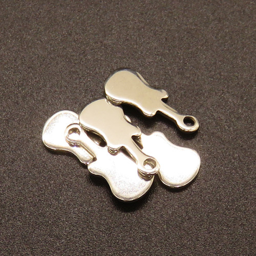 304 Stainless Steel Pendants,Guitar,True color,14x6mm,Hole:1mm,about 0.3g/pc,100 pcs/package,XFPC02133vabhb-611