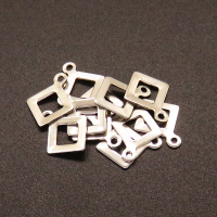 304 Stainless Steel Pendants,Rhombus,True color,10x10mm,Hole:1mm,about 0.2g/pc,100 pcs/package,XFPC02137vabhb-611