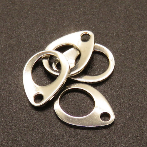 304 Stainless Steel Chain Tabs,Chain Extender Connectors,Teardrop,True color,13x10mm,Hole:1.5mm,about 0.3g/pc,100 pcs/package,XFPC02139vabhl-611