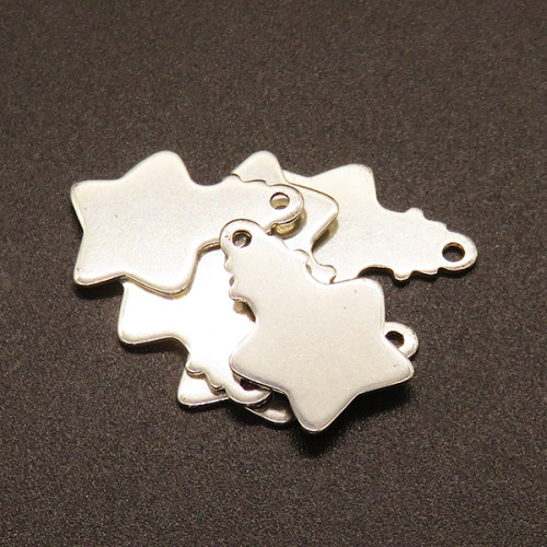 304 Stainless Steel Pendants,Star,True color,18x13mm,Hole:1.5mm,about 0.7g/pc,100 pcs/package,XFPC02145vabhi-611